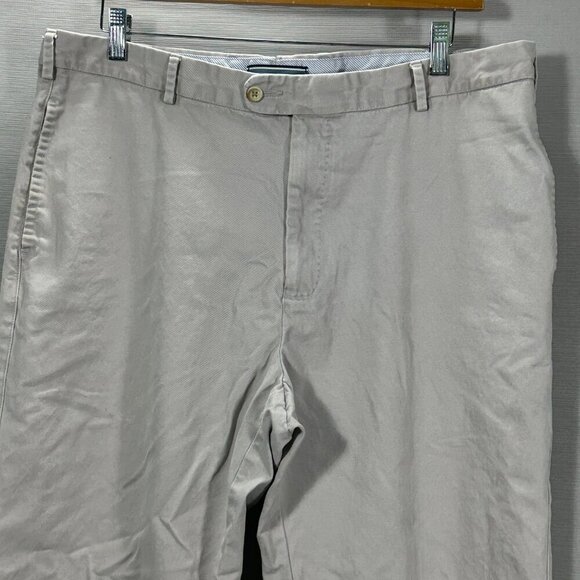 Peter Millar Pants Mens 38 Chino Gray Pima Cotton  Flat Front Pockets Straight - Picture 2 of 9